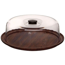 Τουρτιέρα Με Καπάκι 10286 23x10cm Clear-Brown Evelin Πολυστερίνη
