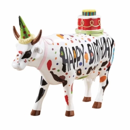 Διακοσμητική Αγελάδα Happy Birthday CP46778 30,5x19,5cm Multi CowParade Πολυρεσίνη