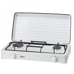 Εστία Υγραερίου ZLN0025-WHT Διπλή Εμαγιέ 60,50x35,50x9,50cm White Zilan Εμαγιέ