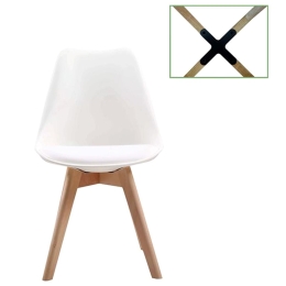 Καρέκλα Martin ΕΜ136,10 White 49x54x82cm Σετ 4τμχ Ξύλο,Πολυπροπυλένιο