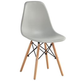 Καρέκλα Art Wood ΕΜ123,01W Grey 46x52x82cm Σετ 4τμχ Ξύλο,Πολυπροπυλένιο