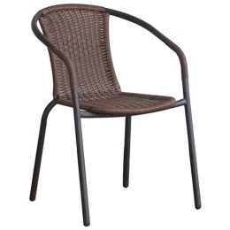 Πολυθρόνα Baleno Ε2401 Μεταλλική/Wicker Brown