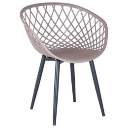 Πολυθρόνα Rex Ε373,3 Μεταλλική Μαύρη/Pp-Uv Sand Beige