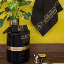 Nima Home Σετ Πετσέτες Μπάνιου 3τμχ 100% Βαμβακερές 450gsm - Vogue Μαύρες