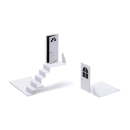Βιβλιοστάτης (Σετ 2Τμχ) PA149 15x12x11,5cm/8x8x8cm White Μέταλλο