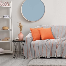 Ριχτάρι 0217 Ecru-Black-Terra Das Home Διθέσιο 180x250cm 100% Βαμβάκι