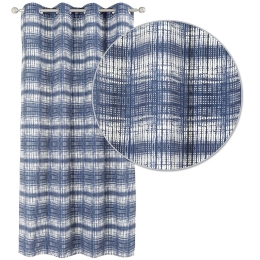 Κουρτίνα 2117 Με Τρουκς Beige - Blue Das Home 140X260 Βαμβάκι-Πολυέστερ