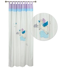 Κουρτίνα Παιδική 6463 Με Τρουκς Cream - Pink Das Baby 140X260 100% Βαμβάκι