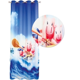 Κουρτίνα Παιδική 2122 Με Τρουκς Blue - Somon Das Kids 140X280 Πολυέστερ