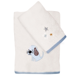 Πετσέτες Βρεφικές 4766 (Σετ 2τμχ) Cream-Light Blue Das Home Σετ Πετσέτες 70x140cm 100% Βαμβάκι