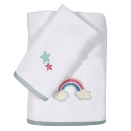Πετσέτες Βρεφικές 4768 (Σετ 2τμχ) White-Mint Das Home Σετ Πετσέτες 70x140cm 100% Βαμβάκι