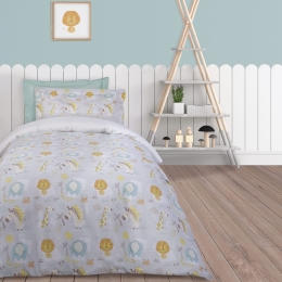 Σεντόνια Παιδικά 4769 (Σετ 3τμχ) Grey-Cream Das Home Μονό 170x260cm 100% Βαμβάκι