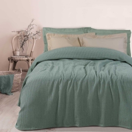 Κουβέρτα Πικέ 0471 Mint Das Home Υπέρδιπλο 220x240cm 100% Βαμβάκι