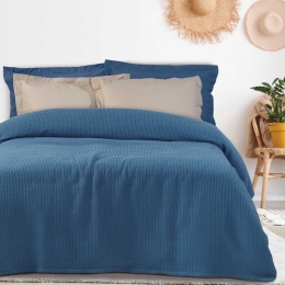 Κουβέρτα Πικέ 0472 Blue Das Home Μονό 100% Βαμβάκι