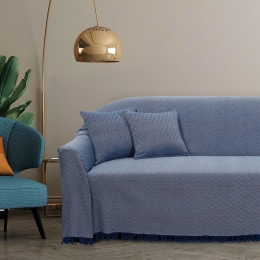 Ριχτάρι 0224 Blue Das Home Τριθέσιο 180x300cm Βαμβάκι-Πολυέστερ