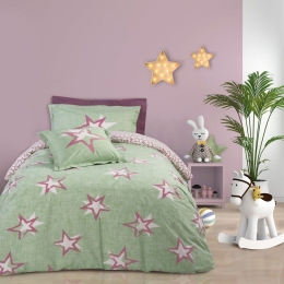 Σεντόνια Παιδικά 4797 (Σετ 4τμχ) Mint-Pink-Ecru Das Home Μονό 170x250cm 100% Βαμβάκι