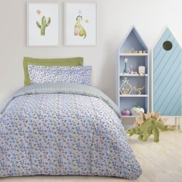 Σεντόνια Παιδικά 4809 (Σετ 3τμχ) White-Green-Blue Das Home Μονό 170x240cm 100% Βαμβάκι