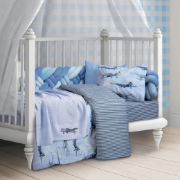 Κουβέρτα Βρεφική Πλεκτή 8817 Grey-Blue Greenwich Polo Club Αγκαλιάς 80x110cm 100% Βαμβάκι