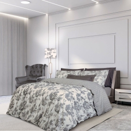 Παπλωματοθήκη 2117 (Σετ 2τμχ) Cream-Grey Greenwich Polo Club Μονό 160x240cm 100% Βαμβάκι