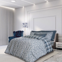 Παπλωματοθήκη 2118 (Σετ 2τμχ) Blue-White-Beige Greenwich Polo Club Μονό 160x240cm 100% Βαμβάκι
