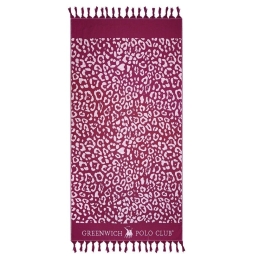 Πετσέτα Θαλάσσης - Παρεό 3619 Fuchsia-Ecru Greenwich Polo Club Θαλάσσης 90x170cm 100% Βαμβάκι