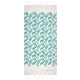 Πετσέτα Θαλάσσης - Παρεό 3665 Ecru-Mint Greenwich Polo Club Θαλάσσης 80x180cm 100% Βαμβάκι