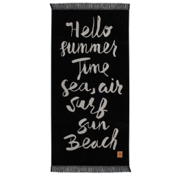 Πετσέτα Θαλάσσης 3641 Black-Ecru Greenwich Polo Club Θαλάσσης 90x170cm 100% Βαμβάκι