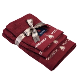 Πετσέτες 2669 (Σετ 3τμχ) Bordo Greenwich Polo Club Σετ Πετσέτες 70x140cm 100% Βαμβάκι