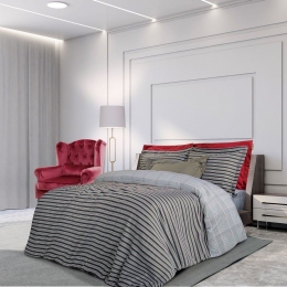 Σεντόνια 2123 (Σετ 4τμχ) Grey-White-Bordo Greenwich Polo Club Υπέρδιπλο 240x260cm 100% Βαμβακοσατέν