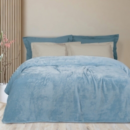 Κουβέρτα 0483 Velour Ciel Das Home Υπέρδιπλο 220x240cm Πολυέστερ