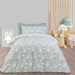 Πάπλωμα Παιδικό 4823 Grey-Green Das Kids Μονό 160x240cm 100% Βαμβάκι