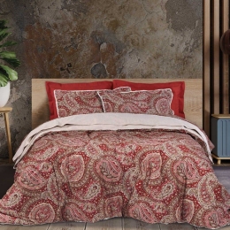 Παπλωματοθήκη Prestige 1664 (Σετ 3τμχ) Bordo Das Home Υπέρδιπλο 220x240cm 100% Βαμβακοσατέν