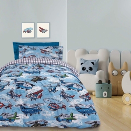 Παπλωματοθήκη Παιδική 4829 (Σετ 2τμχ) Blue Das Kids Μονό 160x240cm Βαμβάκι-Πολυέστερ