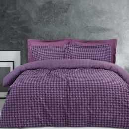 Σεντόνια Happy 9582 Με Λάστιχο (Σετ 3τμχ) Mauve Das Home Μονό 120x235cm Βαμβάκι-Πολυέστερ