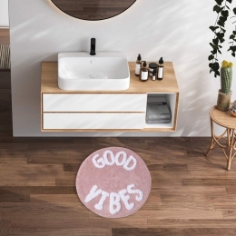 Ταπέτο Μπάνιου 0681 Pink-White Das Home 60X60 60x60cm 100% Βαμβάκι