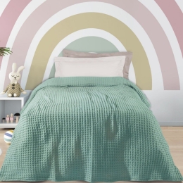 Κουβέρτα Παιδική Πικέ 1204 Mint Das Home Μονό 160x220cm 100% Βαμβάκι