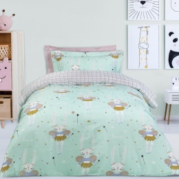 Σεντόνια Παιδικά 4841 (Σετ 3τμχ) Mint-Lila Das Home Μονό 170x240cm Βαμβάκι-Πολυέστερ