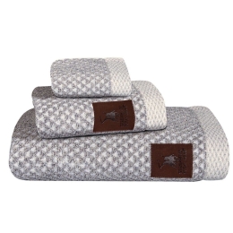Πετσέτες 3049 (Σετ 3τμχ) Grey-Ecru Greenwich Polo Club Σετ Πετσέτες 70x140cm 100% Βαμβάκι