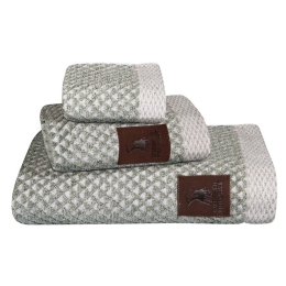 Πετσέτες 3050 (Σετ 3τμχ) Green-Ecru Greenwich Polo Club Σετ Πετσέτες 70x140cm 100% Βαμβάκι