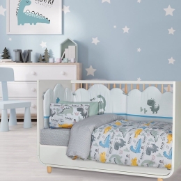 Σεντόνια Βρεφικά 4868 (Σετ 3τμχ) Grey-Yellow-Green Das Home Κούνιας 130x170cm Βαμβάκι-Πολυέστερ