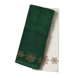 Ποτηρόπανα Christmas 0705 (Σετ 2τμχ) Green-Ivory Das Home