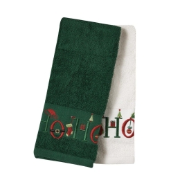 Ποτηρόπανα Christmas 0707 (Σετ 2τμχ) Green-Ivory Das Home