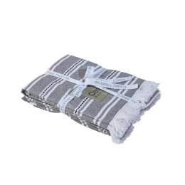 Ποτηρόπανα 0710 (Σετ 2τμχ) Grey-White Das Home 100% Βαμβάκι