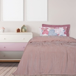 Κουβέρτα 1346 Velour Pink Das Home Μονό 160x220cm Polyester