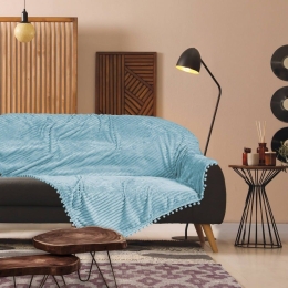 Κουβέρτα Καναπέ 1355 Fleece Light Blue Das Home 130X170 130x170cm Πολυέστερ