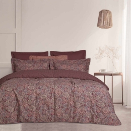 Σεντόνια 5407 Casual Με Λάστιχο (Σετ 4τμχ) Bordo-Nude Das Home Διπλό 150x235cm Βαμβάκι-Πολυέστερ