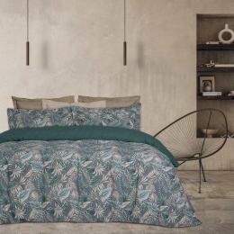 Παπλωματοθήκη 5411 Casual (Σετ 2τμχ) Petrol-Grey-Ocher Das Home Μονό 160x240cm Βαμβάκι-Πολυέστερ