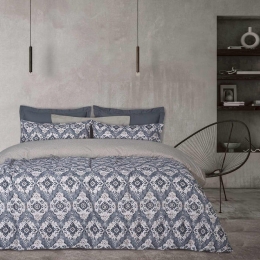 Παπλωματοθήκη 9617 Happy Flannel (Σετ 3τμχ) Blue-Beige-Ecru Das Home Υπέρδιπλο 220x240cm 100% Βαμβακερή Φανέλα