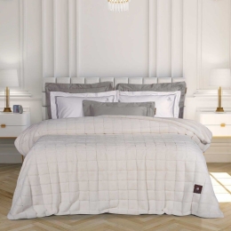 Κουβερτοπάπλωμα 3451 Faux Fur-Flannel Ivory Greenwich Polo Club Υπέρδιπλο 220x240cm Πολυέστερ