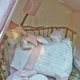 Κουβερλί Βρεφικό ΣΧ.116 Πιετάκι White-Pink Down Town 95x145cm 100% Βαμβακοσατέν